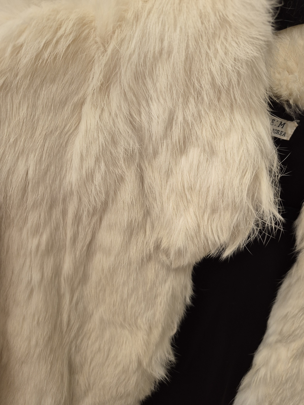 💕VTG Ivory Rabbit Fur Jacket💕 - Picture 4 of 11